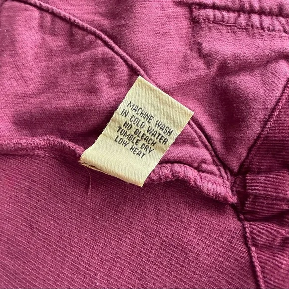 XCVI Wearables Larisa Corduroy Jacket Medium Burgundy Wine Zip Front Coat